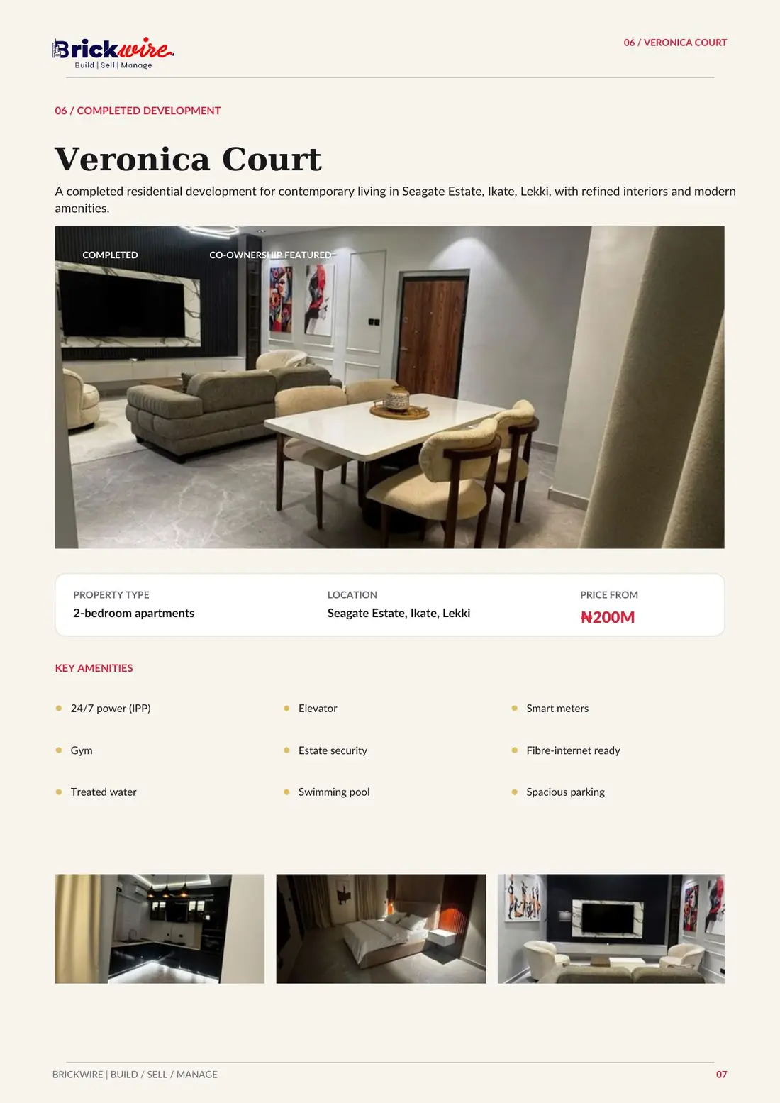 Veronica Court — completed 2-bedroom apartments from ₦200M